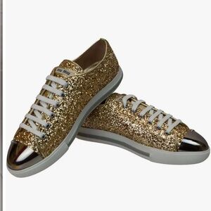 Miu Miu gold sneakers